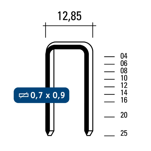 Afbeeldingen van Hewitool nieten 80 - 6mm staal galva (0.7x0.9x12.85mm - 10000st) - FO80060001