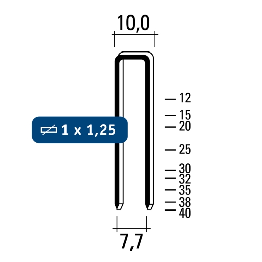 Afbeeldingen van Hewitool nieten G4450 - 30mm staal galva (1x1.25x10mm - 4000st) - FOG4450300