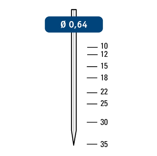 Afbeeldingen van Hewitool pins P6 - 15mm blank staal (0.64mm - 20000st) - FRP6150000