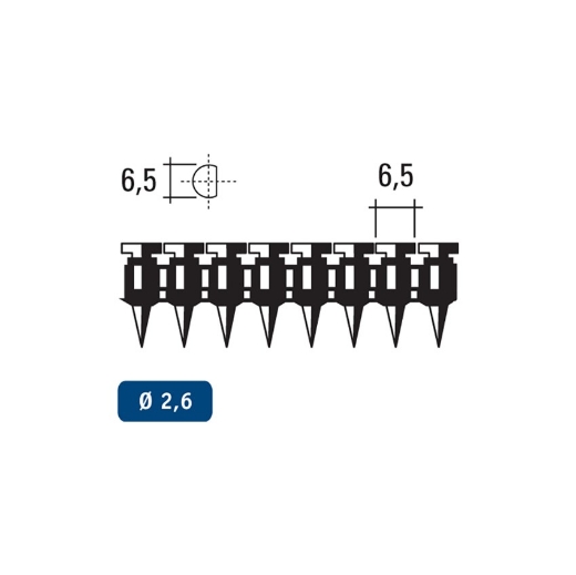 Afbeeldingen van Hewitool betonnagel ST26 - 22mm premium blank staal (2.6x6.5mm - 1000st) - FRST2622-P