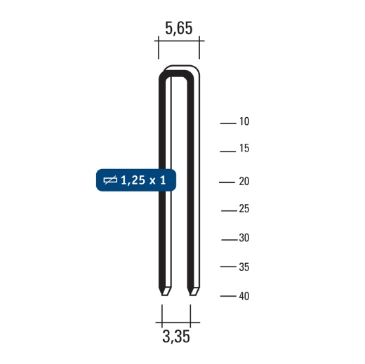 Afbeeldingen van Hewitool nieten 90 - 15mm inox A4/SS316 (1.25x1x5.65mm - 5800st) - FO9015inox