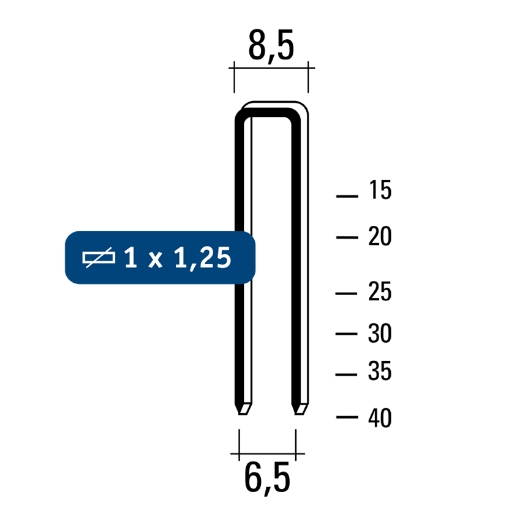 Afbeeldingen van Hewitool nieten 92 - 30mm inox A4/SS316 (1x1.25x8.5mm - 4800st) - FO9230inox