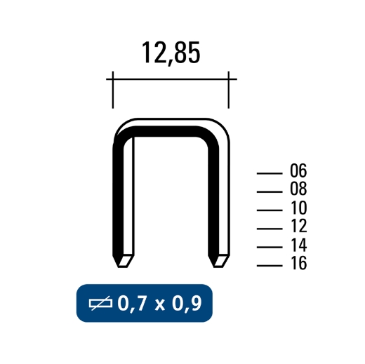 Afbeeldingen van Hewitool nieten 80 - 6mm semi-pro staal galva (0.7x0.9x12.85mm - 10000st) - FOE8006000