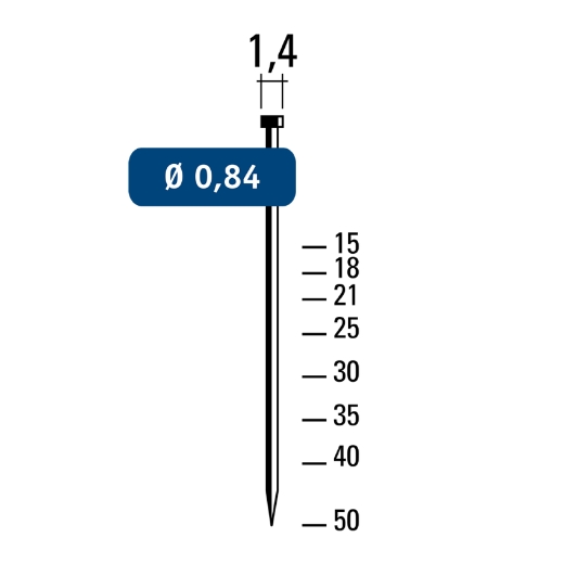 Afbeeldingen van Hewitool microbrads F21 - 15mm staal galva (0.84x1.4mm - 14000st) - FRF2115000