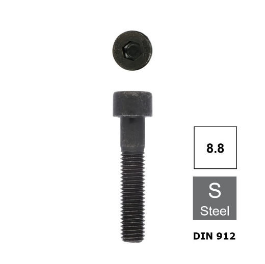 Inbusbout met cilinderkop Din 912 M8x85 blank staal 8.8 (S6)