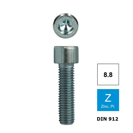 Uitreiken Kosciuszko kiespijn Inbusbout met cilinderkop Din 912 M8x30 verzinkt 8.8 (S6) |  912-080-030-ZN-88/200 | Dhz-proshop, voor elke toepassing de juiste  inbusbout!