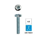 Afbeeldingen van Metaalschroef met bolle kop en Torx indruk TX25 Din 7985H-T M5x12 verzinkt 4.8