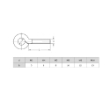 Afbeeldingen van Schroefoog met metrische draad M3x10x6 verzinkt