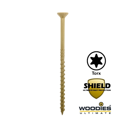 Afbeeldingen van Woodies® Ultimate houtschroef deeldraad Torx TX20 met verzonken kop 4.5x60/35 shield