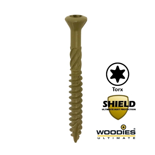 Afbeeldingen van Woodies® Ultimate vlonderschroef Torx TX20 met verzonken kop 5x40/24 shield