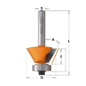 Afbeeldingen van CMT Kantenfrees met kogellager D=27x5.5mm 45° L=51.5mm S=8mm Z2 HW - 910.260.11