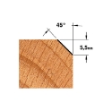 Afbeeldingen van CMT Kantenfrees met kogellager D=27x5.5mm 45° L=51.5mm S=8mm Z2 HW - 910.260.11