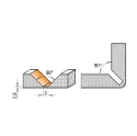 Afbeeldingen van CMT V-groef frees 90° voor alucobond D=23.5mm I=11mm 90° L=60mm S=8mm Z2 HW - 915.001.11