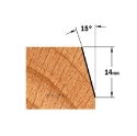 Afbeeldingen van CMT Afkantfrees zonder kogellager D=24x14mm 15° L=46mm S=8mm Z2 HW - 903.240.11