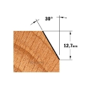 Afbeeldingen van CMT Afkantfrees zonder kogellager D=24x12mm 30° L=44mm S=8mm Z2 HW - 904.240.11