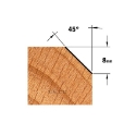 Afbeeldingen van CMT Afkantfrees zonder kogellager D=25x8mm 45° L=41mm S=8mm Z2 HW - 905.240.11