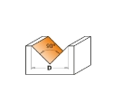 Afbeeldingen van CMT V-groef frees 90° D=9.5x12.7mm 90° L=44.5mm S=8mm Z2 HW - 915.095.11