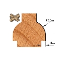 Afbeeldingen van CMT Kruishoutverbindingsfrees prof. B D=22x19mm R=10 L=51mm S=8mm Z2 HW - 955.307.11F