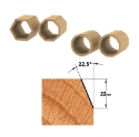 Afbeeldingen van CMT Afkantfrees met kogellager D=31.7x22mm 22.5° L=71mm S=12mm Z2 HW - 957.502.11