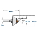 Afbeeldingen van CMT 3-D graveerfrees met kogellager & aluminium geleider D=44.5mm S=8mm HW - RCS-BIT8