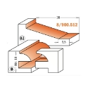 Afbeeldingen van CMT 3-delige keukendeurfrezenset profiel B2 S=12mm Z2 HW - 900.512.11