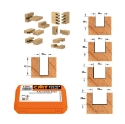 Afbeeldingen van CMT 5-delige frezenset in pvc kistje S=8 Z2mm HW - S911.005.03