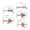 Afbeeldingen van CMT 5-delige profielfrezenset in pvc kistje S=6mm HW - 700.005.03