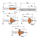 Afbeeldingen van CMT 5-delige profielfrezenset in pvc kistje S=8mm HW - 900.005.03