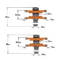 Afbeeldingen van CMT 3-delige frezenset voor buiten- en binnendeuren S=12mm Z2 HW - 900.527.11