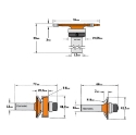 Afbeeldingen van CMT 3-delig glaspaneelfrezenset D=31.75x25.4mm S=12mm Z2 HW - 955.803.11