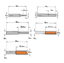 Afbeeldingen van CMT 5-delige frezenset in pvc kistje S=8mm Z2 HW - S911.005.02