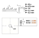 Afbeeldingen van CMT Afkortzaag voor massief hout 275x20x3.2mm Z42 HW - 285.042.11H