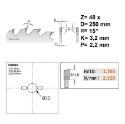 Afbeeldingen van CMT Afkortzaag voor massief hout 250x30x3.2mm Z48 HW - 285.048.10M