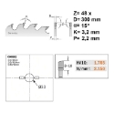 Afbeeldingen van CMT Afkortzaag voor massief hout 300x30x3.2mm Z48 HW - 285.048.12M