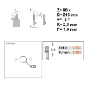 Afbeeldingen van CMT Afkortcirkelzaag voor draagbare machines, voor massief hout 216x30x2.8mm Z80 HW - 292.216.80M