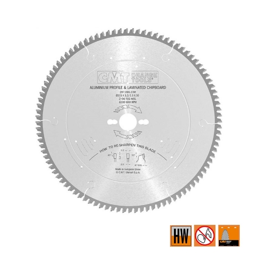 CMT Cirkelzaag voor non-ferro metalen & harde materialen 315x30x3.2mm Z96 HW - 297.096.23M