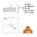 Afbeeldingen van CMT Contractor universele zaag voor hout & OSB 165x20x1.7mm Z24 HW - K16524H-X10