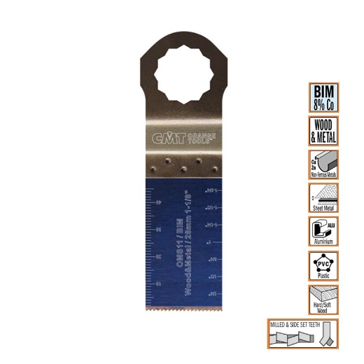 Afbeeldingen van CMT Multitoolzaagblad Fein Supercut voor hout & metaal W=28mm I=48mm Bim 8% Co, 50 stuks - OMS11-X50