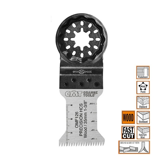 Afbeeldingen van CMT Multitoolzaagblad Starlock met Japanse vertanding voor hout & kunststof W=35mm I=50mm HCS - OMF126-X1