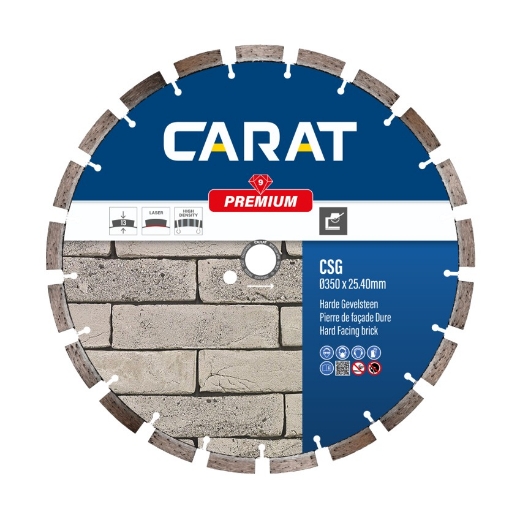 Afbeeldingen van Carat diamantschijf CSG Premium 350x25.4mm harde gevelsteen afkortzaag - CSG3504000