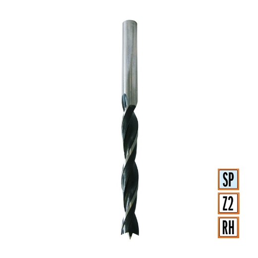 CMT Spiraalboor met enkele spiraal D=4mm I=43mm LT=75mm S=4mm Z2 RH SP - 517.040.31
