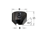 Afbeeldingen van CMT Opsteekverzinker voor dubbel spiraal D=18mm d=9mm LT=15mm Z2 LH HW - 316.090.12