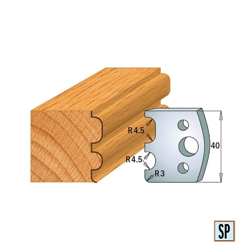 CMT Profielmes voor profielfreeskop voor hard- en zacht hout I=40x4mm, 2 stuks - 690007