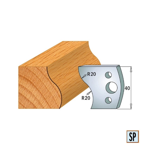 CMT Profielmes voor profielfreeskop voor hard- en zacht hout I=40x4mm, 2 stuks - 690009