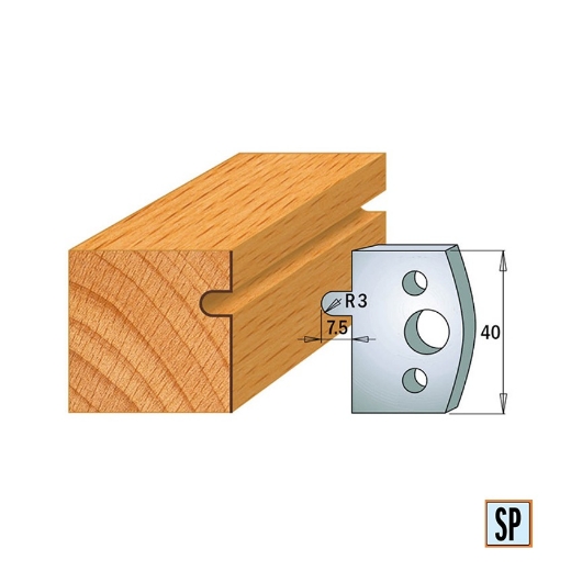 CMT Profielmes voor profielfreeskop voor hard- en zacht hout I=40x4mm, 2 stuks - 690010
