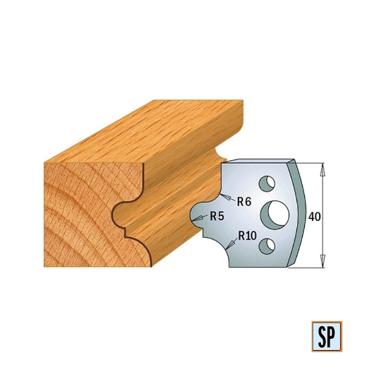 Afbeeldingen van CMT Profielmes voor profielfreeskop voor hard- en zacht hout I=40x4mm, 2 stuks - 690012