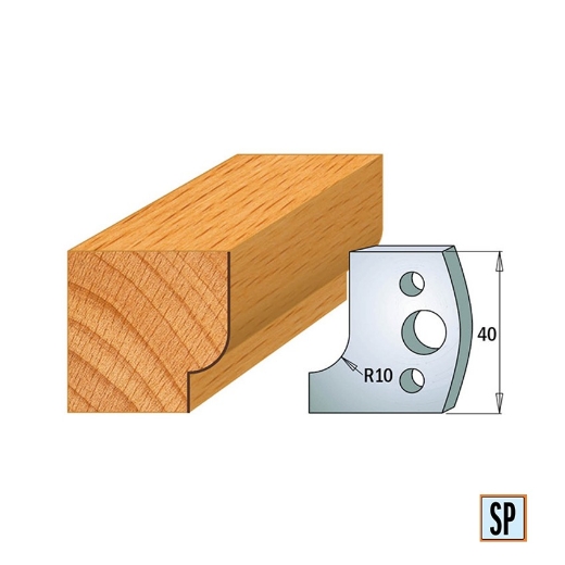 Afbeeldingen van CMT Profielmes voor profielfreeskop voor hard- en zacht hout I=40x4mm, 2 stuks - 690013