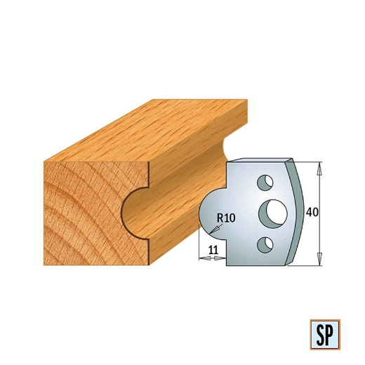 CMT Profielmes voor profielfreeskop voor hard- en zacht hout I=40x4mm, 2 stuks - 690014