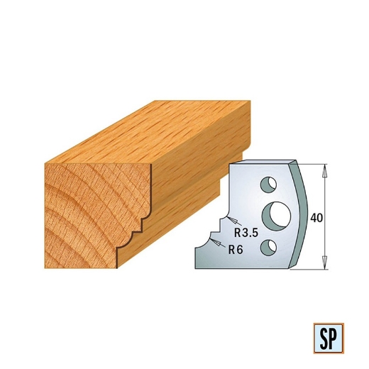 CMT Profielmes voor profielfreeskop voor hard- en zacht hout I=40x4mm, 2 stuks - 690019