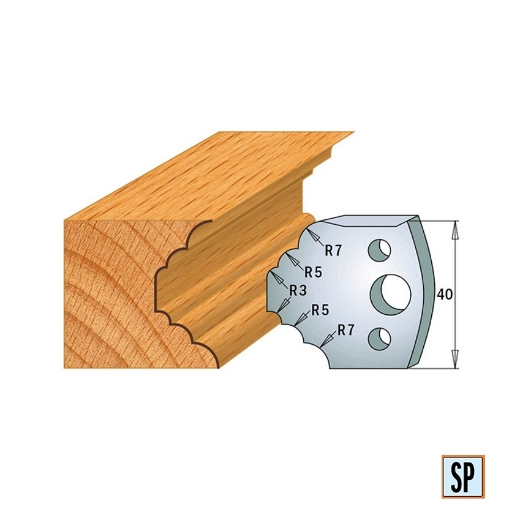 CMT Profielmes voor profielfreeskop voor hard- en zacht hout I=40x4mm, 2 stuks - 690021